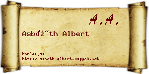 Asbóth Albert névjegykártya