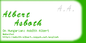 albert asboth business card