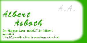 albert asboth business card